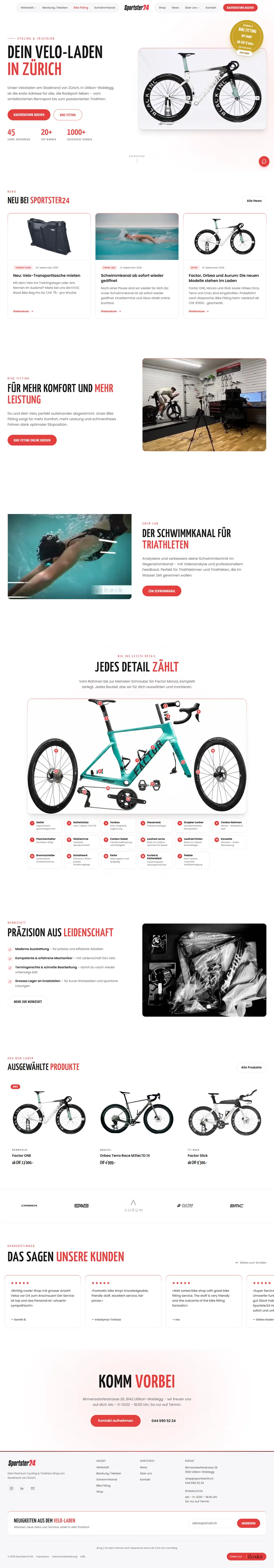 Sportster24, Website with online booking
